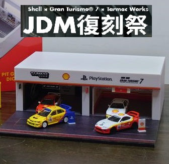 TARMAC WORKS x Gran Turismo 7 x SHELL 1/64 Pit Garage Diorama ** Diecast cars sold seperately **