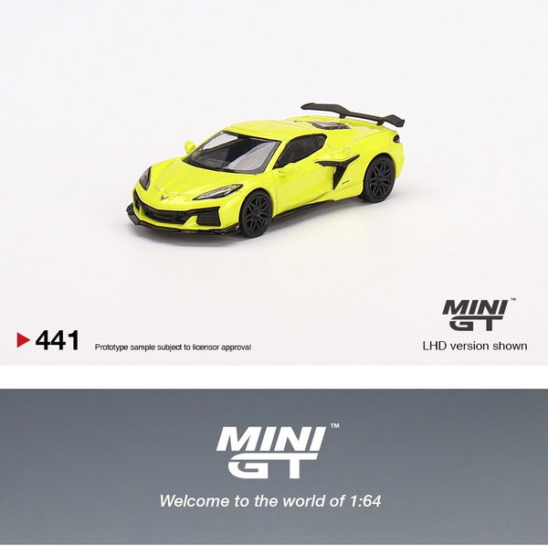MINI GT 1/64 Chevrolet Corvette Z06 2023 Accelerate Yellow LHD MGT00441-L