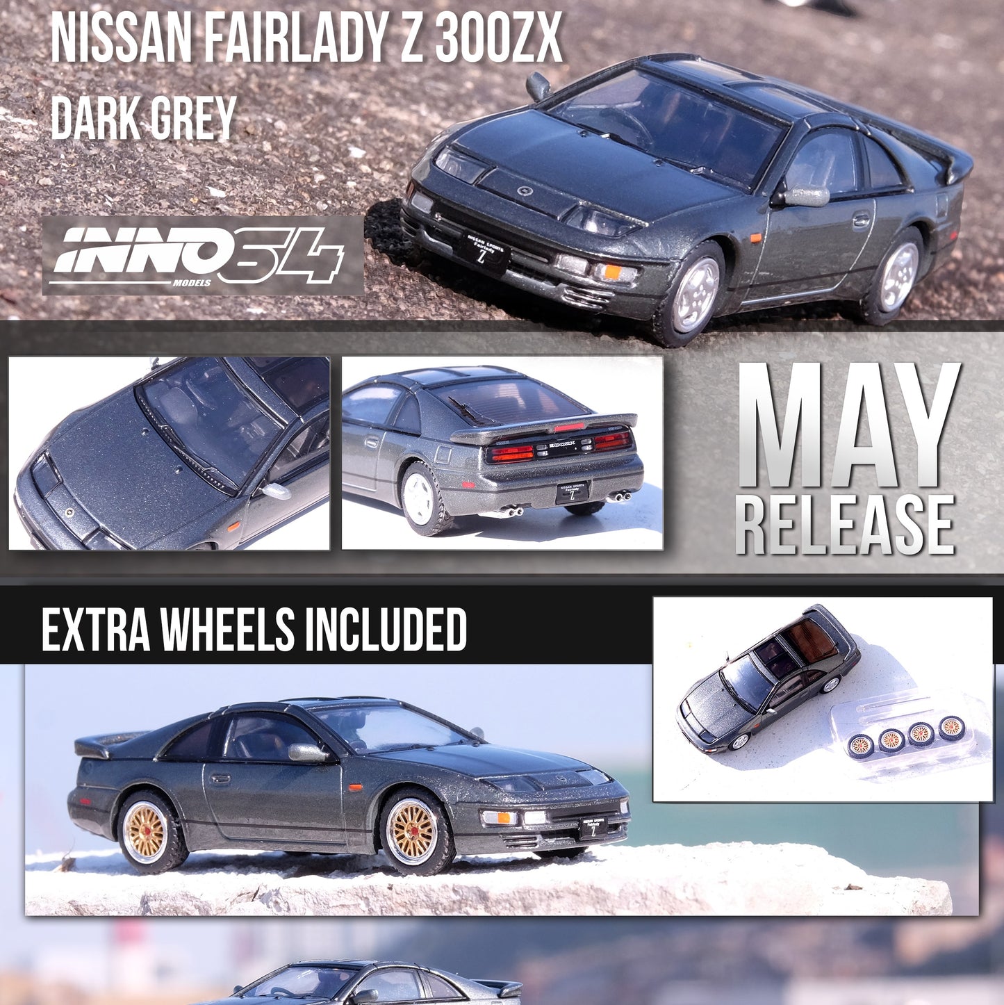 INNO64 1/64 NISSAN 300ZX (Z32) Oxford Grey Metallic IN64-300ZX-OGM
