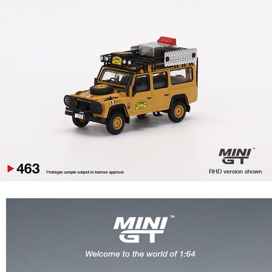 MINI GT 1/64 Land Rover Defender 110 1989 Camel Trophy Amazon Team France RHD MGT00463-R