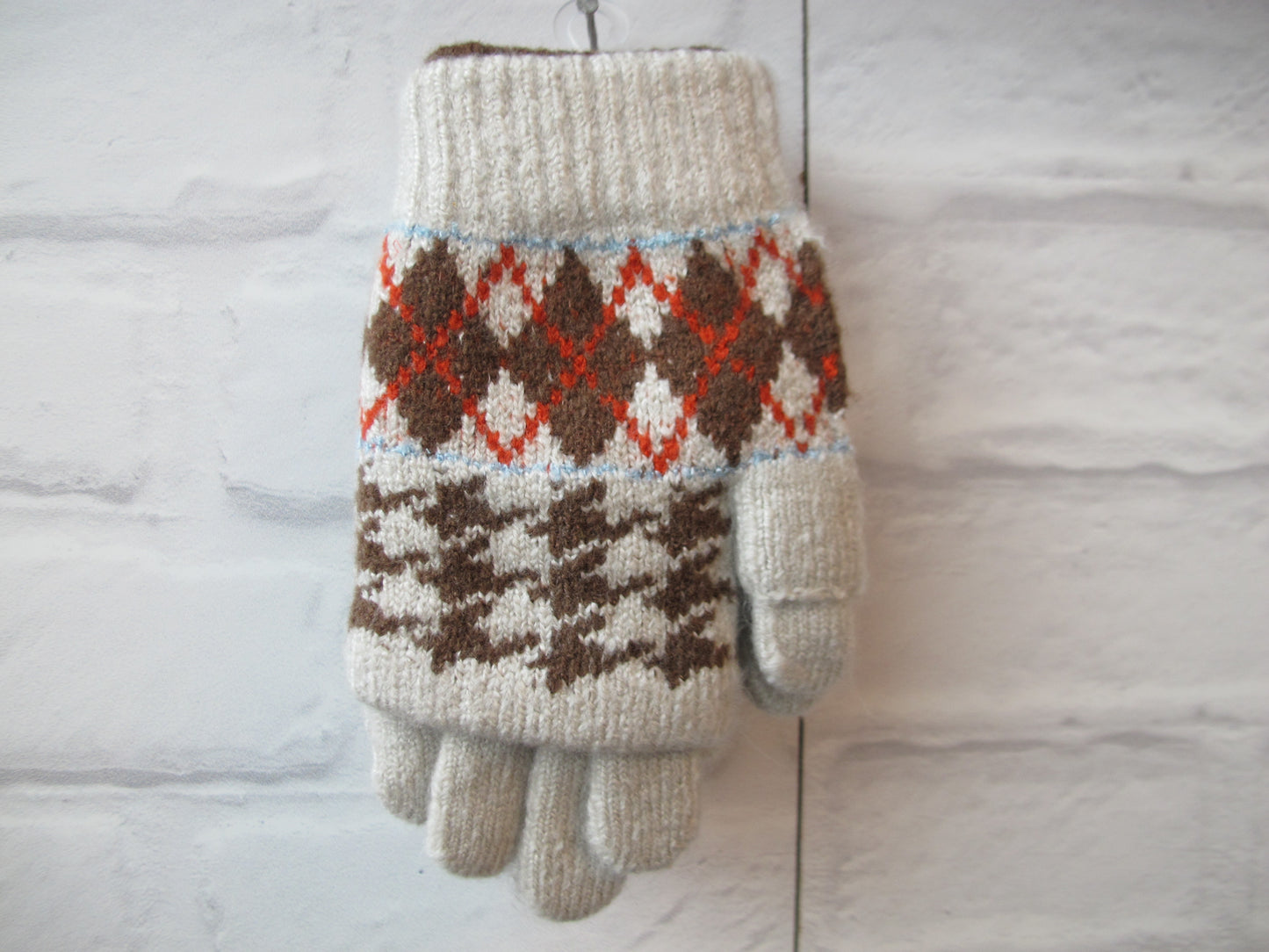 Thousand birds pattern glove - Beige 