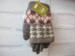 Thousand birds pattern glove - Brown 