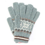 Out finger snow pattern knit gloves - Light green