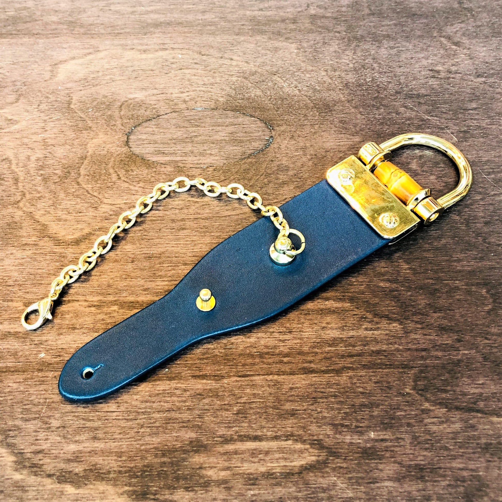 Glove Holder with Bamboo Navy Blue
