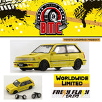 BM CREATIONS JUNIOR 1/64 Toyota Starlet Turbo S 1988 EP71 -Yellow RHD (Worldwide Limited Edition) 64B0258
