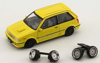BM CREATIONS JUNIOR 1/64 Toyota Starlet Turbo S 1988 EP71 -Yellow RHD (Worldwide Limited Edition) 64B0258