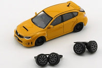 BM CREATIONS JUNIOR 1/64 Subaru 2009 IMPREZA WRX STI -Yellow LHD (Worldwide Limited Edition) 64B0221