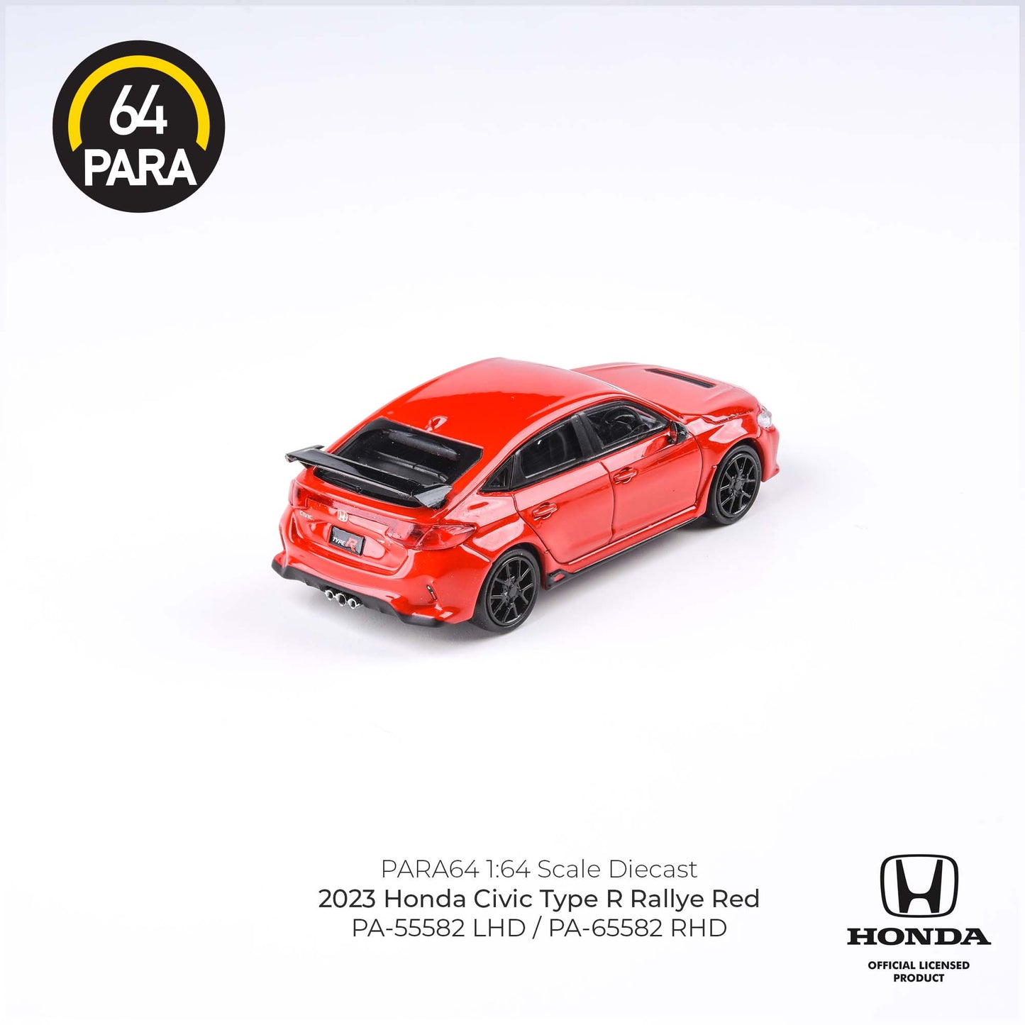 PARA64 1/64 2023 Honda Civic Type R FL5 Rallye Red LHD PA-55582