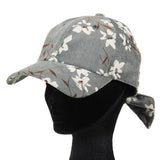 Corduroy Flower Pattern Cap - Grey 