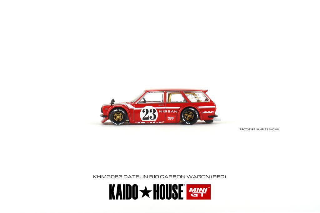 MINI GT x Kaido House 1/64 Datsun KAIDO 510 Wagon CARBON FIBER V2 (RED) KHMG063
