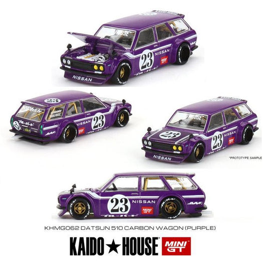 MINI GT x Kaido House 1/64 Datsun KAIDO 510 Wagon CARBON FIBER V1 (PURPLE) KHMG062