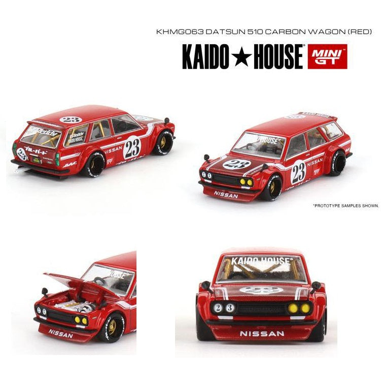 MINI GT x Kaido House 1/64 Datsun KAIDO 510 Wagon CARBON FIBER V2 (RED) KHMG063