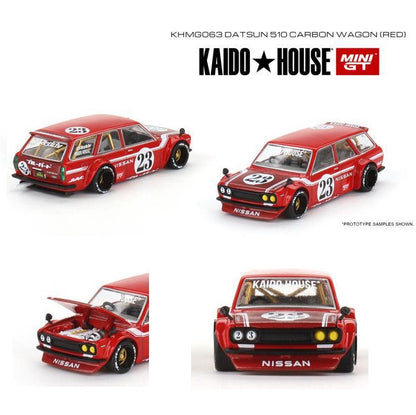 MINI GT x Kaido House 1/64 Datsun KAIDO 510 Wagon CARBON FIBER V2 (RED) KHMG063