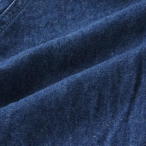 Denim Coat with Hood - Navy Blue