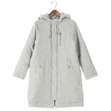 NORTHERN TRUCK coat with hood - L Grey Stripe
