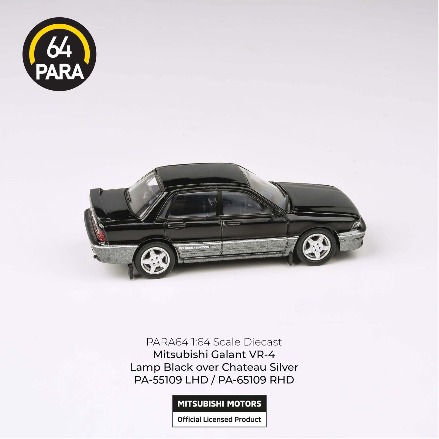PARA64 1/64 1998 Mitsubishi Galant VR-4 Lamp Black over Chateau Silver LHD PA-55109