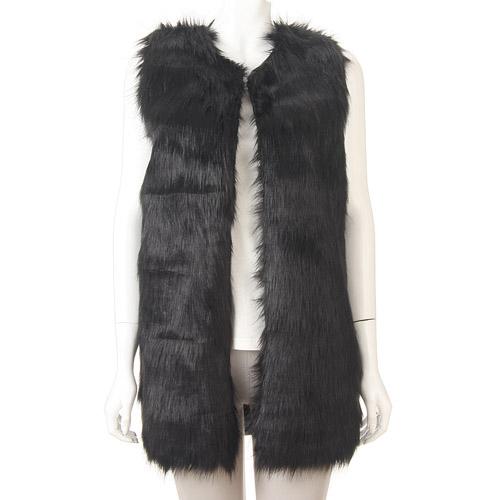 Fur vest - Black 
