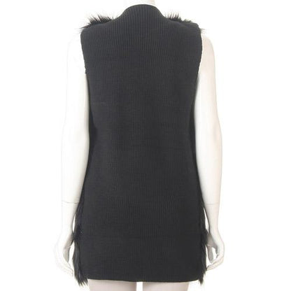 Fur vest - Black