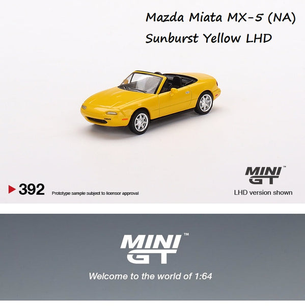 MINI GT 1/64 Mazda Miata MX-5 (NA) Sunburst Yellow LHD MGT00392-L