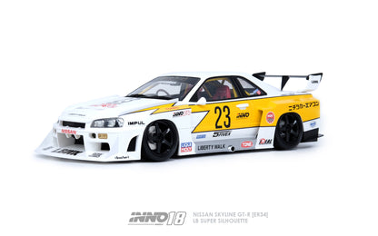 INNO18 1/18 RESIN NISSAN SKYLINE "LBWK" (ER34) SUPER SILHOUETTE HOSHINO RETRO LIVERY IN18R-R34-LBSS