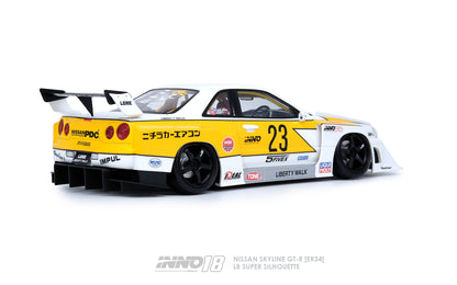 INNO18 1/18 RESIN NISSAN SKYLINE "LBWK" (ER34) SUPER SILHOUETTE HOSHINO RETRO LIVERY IN18R-R34-LBSS