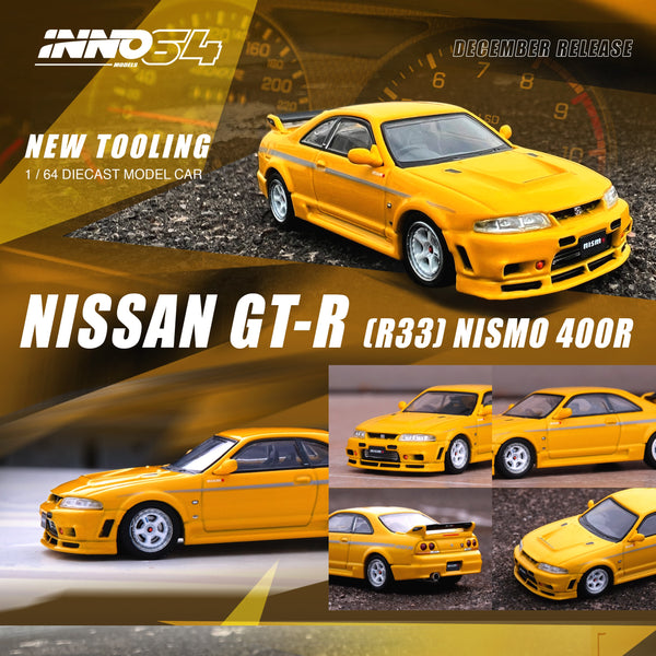 INNO64 1/64 NISSAN SKYLINE GT-R (R33) NISMO 400R Lightning Yellow IN64-400R-LYL