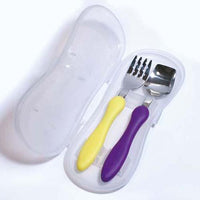 Edison spoon and fork set - purple & yellow 