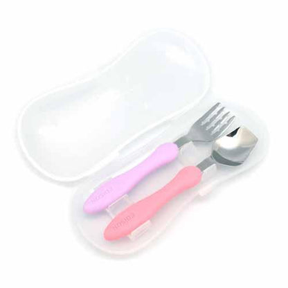 EDISON Spoon and Fork Set - Purpler & Pink