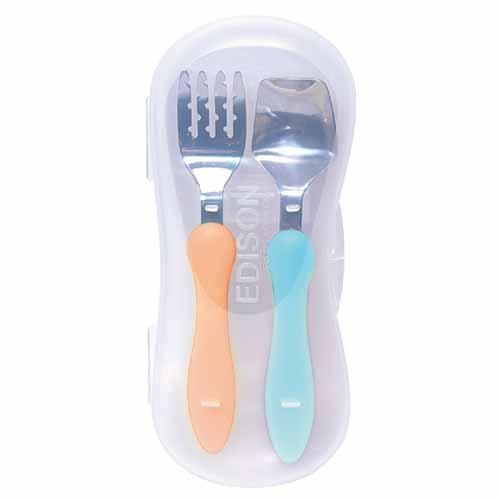 Edison spoon and fork set - Orange & soda 