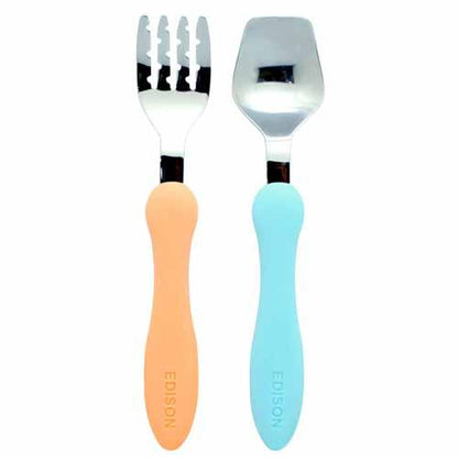 EDISON Spoon and Fork set - Orange & Blue