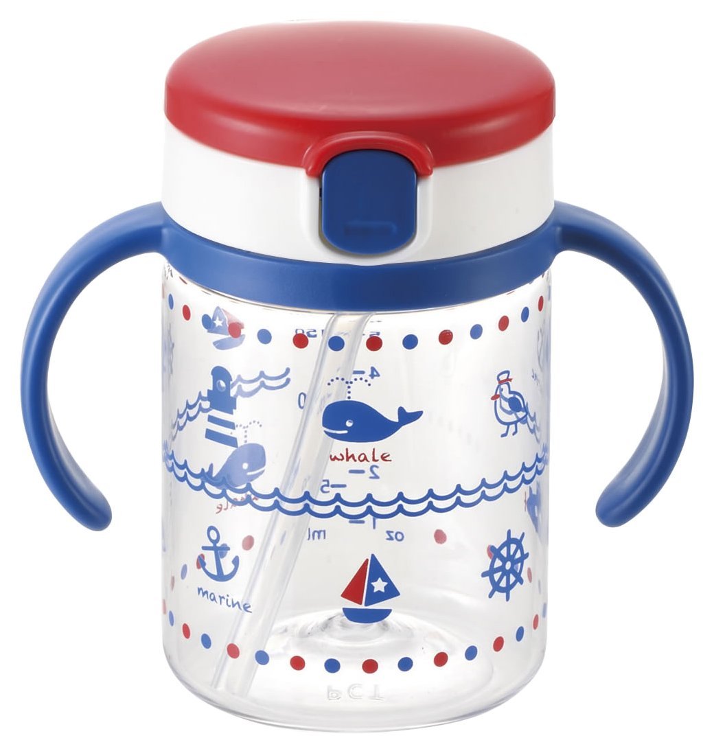 RICHELL Aqulea Clear Straw Bottle Mug (320ml) - Navy