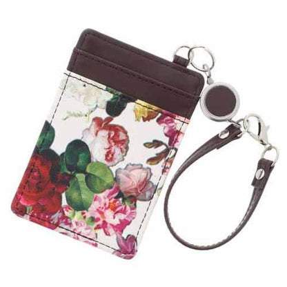Flower pattern card case - White