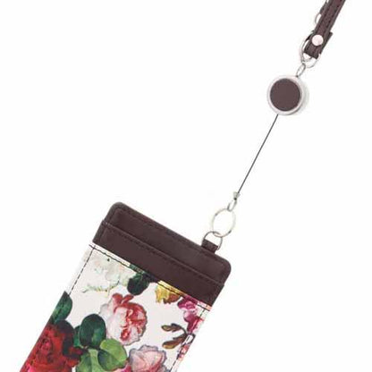 Flower pattern card case - White