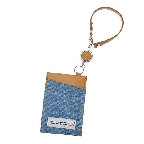 Denim style fabric reel pass case