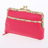 Small rose pattern wallet - Pink x Beige