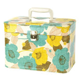 Yellow Flower Print Makeup Cosmetic Case