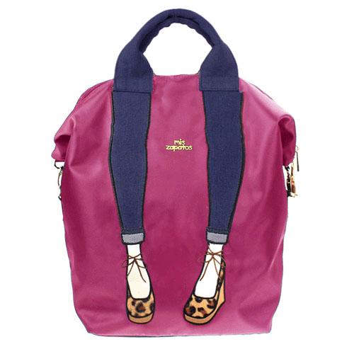 mis zapatos Nylon Skinny 3 Way Backpack - Pink