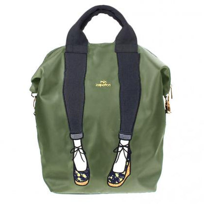 mis zapatos Nylon Skinny 3 Way Backpack - Khaki
