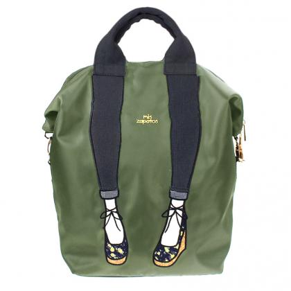 mis zapatos Nylon Skinny 3 Way Backpack - Khaki