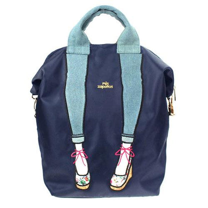 mis zapatos Nylon Skinny 3 Way Backpack - Navy