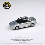 PARA64 1/64 1985 Toyota MR2 MK1 Super Silver Metallic pop up lights LHD PA-55363