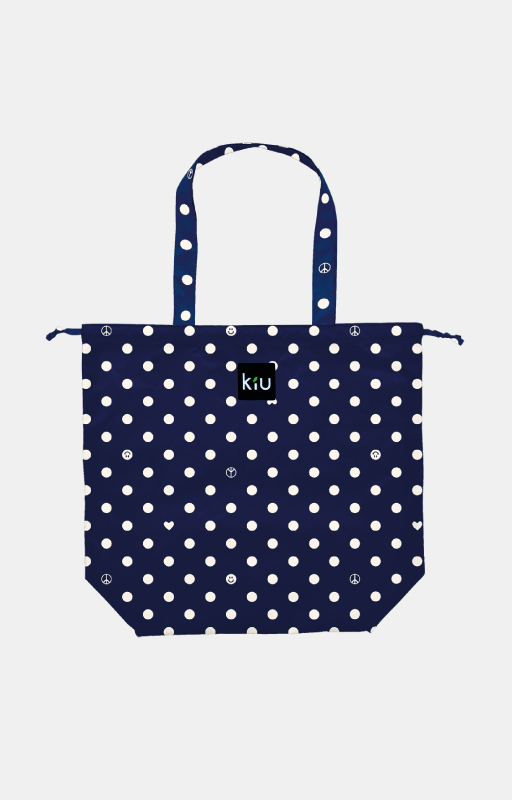 w.p.c Tote / Rain Bag in Navy peace dot