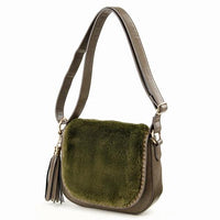 Faux Fur Shoulder Bag Green