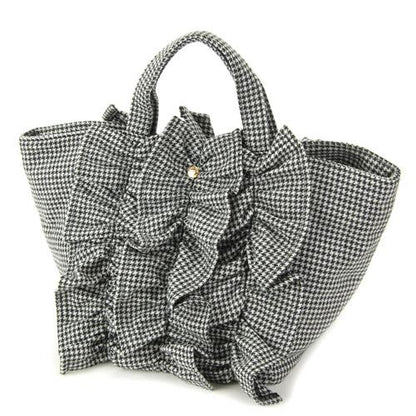 Wool furill horizontal tote bag - Thousand birds