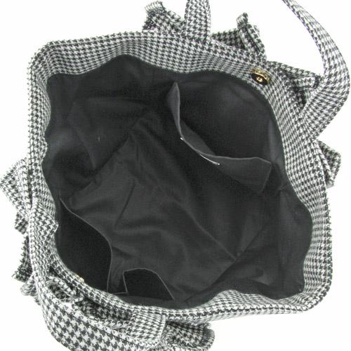 Wool furill horizontal tote bag - Thousand birds