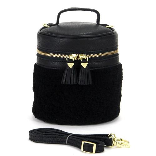 Cylindrical shoulder bag - Black