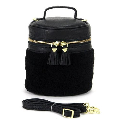 Cylindrical shoulder bag - Black