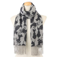 Cat pattern scarf - Black