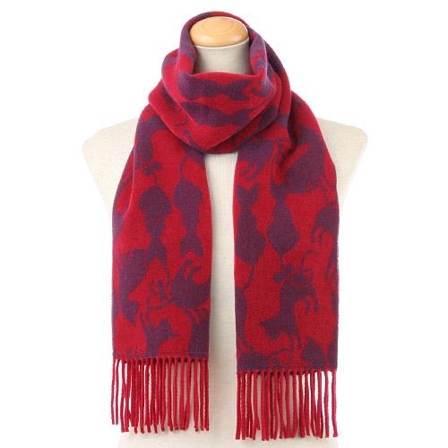 Cat pattern scarf - Red