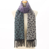 Leopard pattern scarf  - Lilac